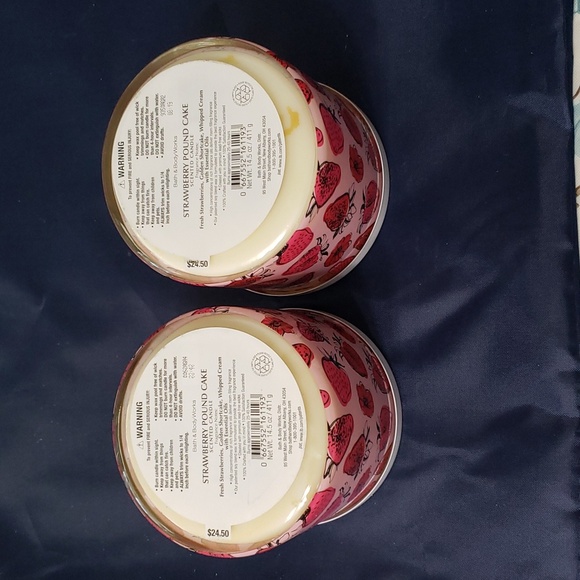 Strawberry pound cake Bath and body works CANDLE qt 2 - Picture 3 of 7
